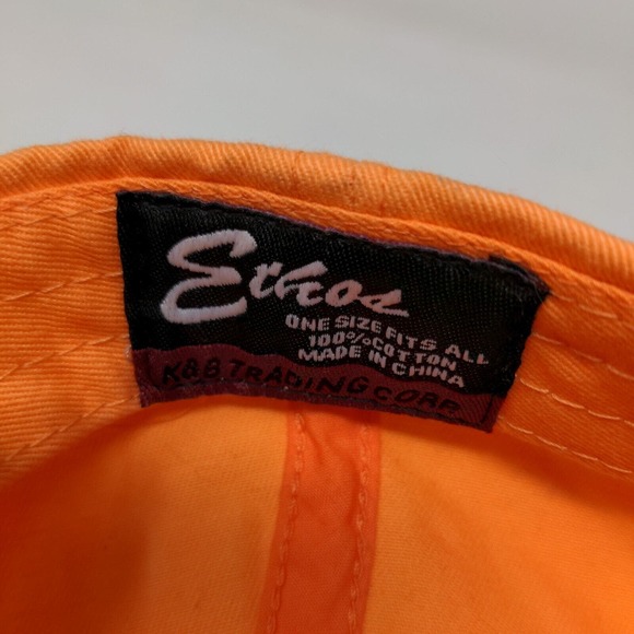 Etkos Men's Slideback Hat Orange Size OSFA Blank 100% Cotton - Picture 7 of 7